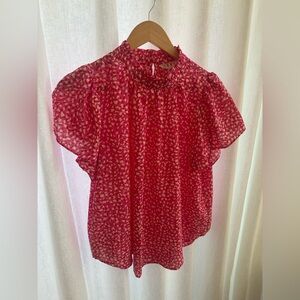 THML Red and Cream Patterned Blouse